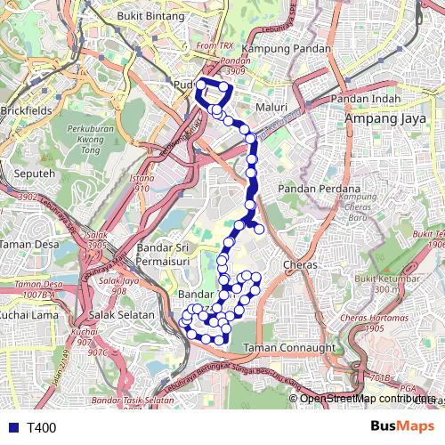 T400 bus Line Map