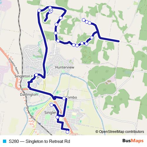 S280 bus Line Map