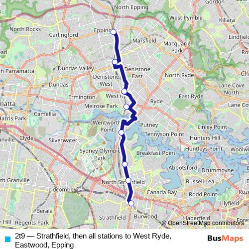 2t9 bus Line Map