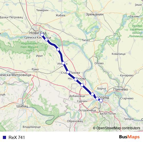ReX 741 rail Line Map