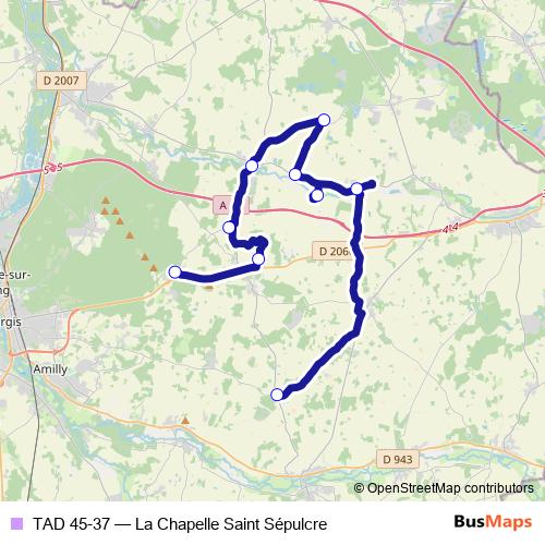TAD 45-37 bus Line Map
