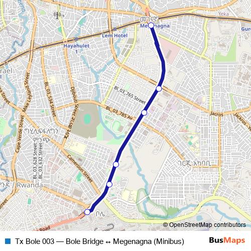 Tx Bole 003 bus Line Map