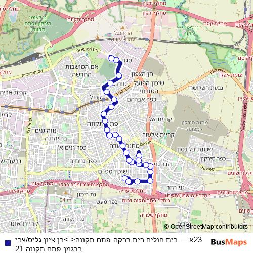 23א bus Line Map