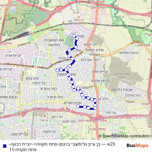23א bus Line Map