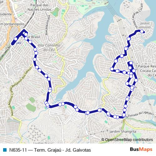 N635-11 bus Line Map