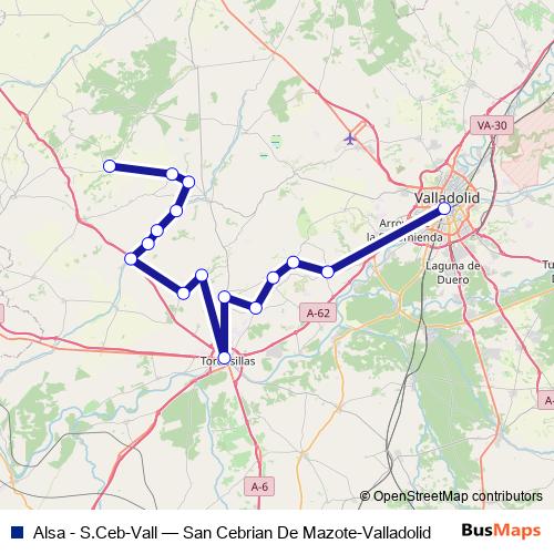 Alsa - S.Ceb-Vall bus Line Map