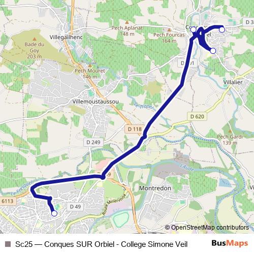 Sc25 bus Line Map