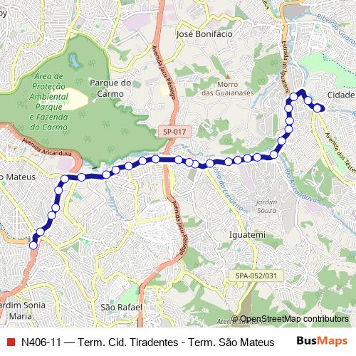 N406-11 bus Line Map