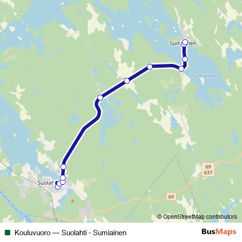 Kouluvuoro bus Line Map