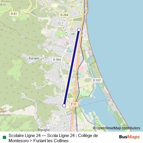 Scolaire Ligne 24 bus Line Map