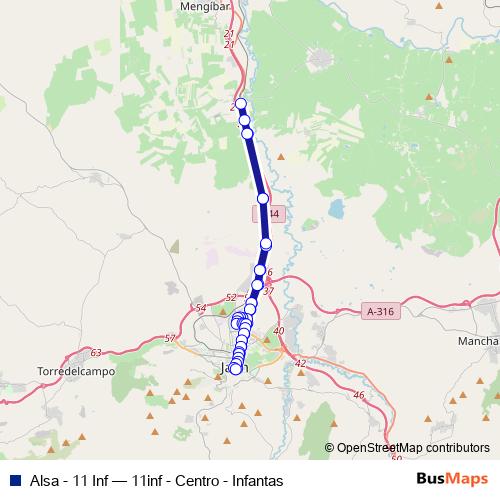 Alsa - 11 Inf bus Line Map