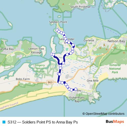 S312 bus Line Map