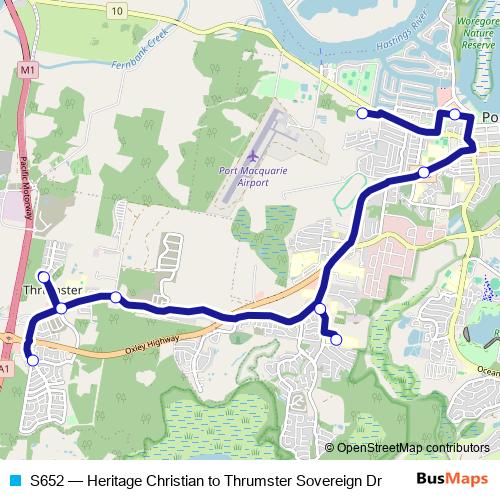 S652 bus Line Map
