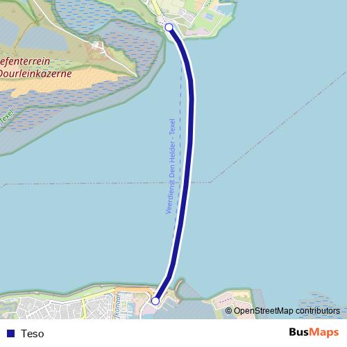 Teso ferry Line Map
