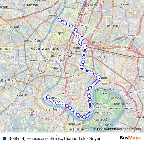 3-39 (14) bus Line Map