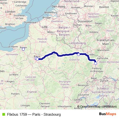 Flixbus 1759 bus Line Map