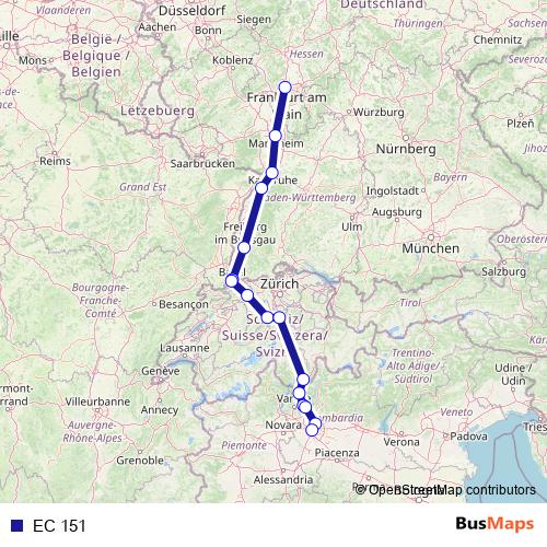 EC 151 rail Line Map