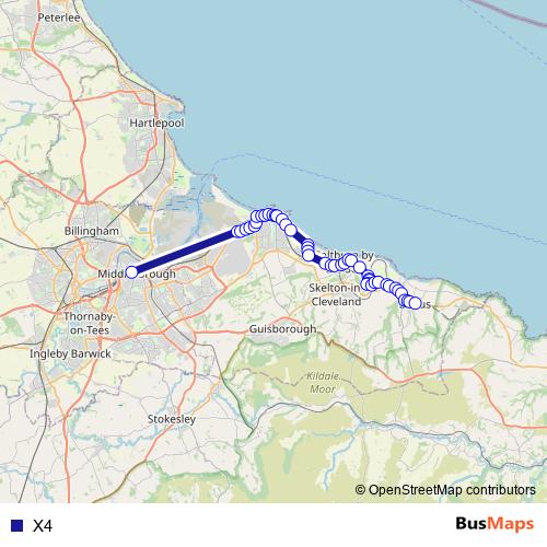 X4 bus Line Map