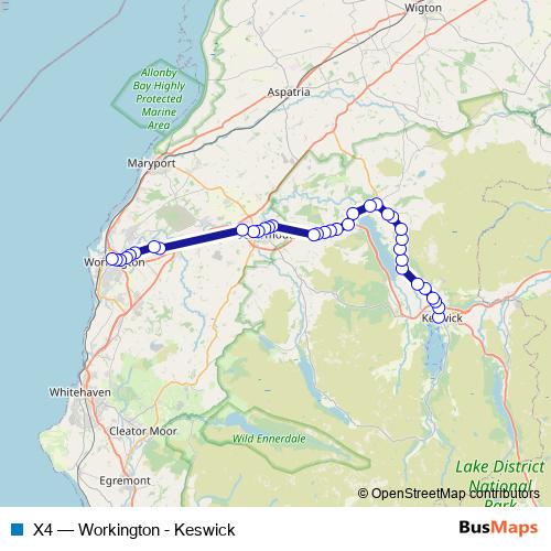 X4 bus Line Map