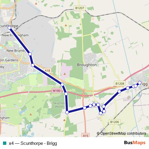 x4 bus Line Map