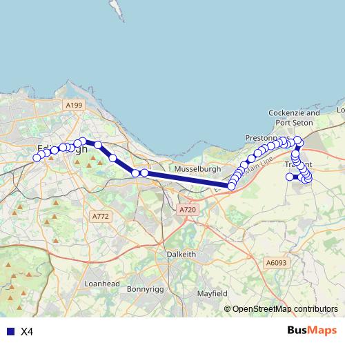 X4 bus Line Map