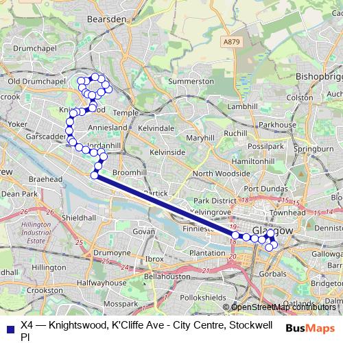 X4 bus Line Map