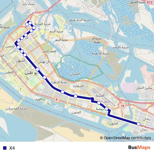 X4 bus Line Map