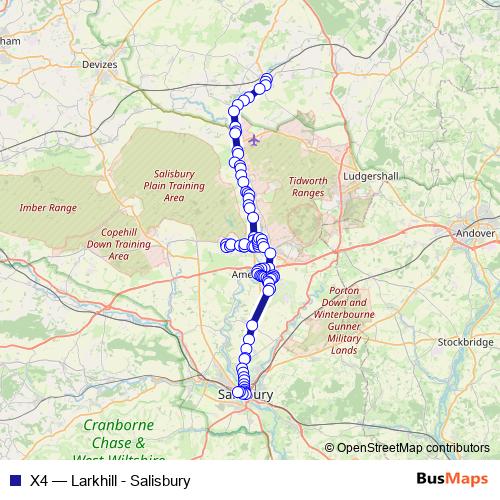 X4 bus Line Map