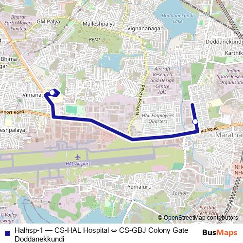 Halhsp-1 bus Line Map