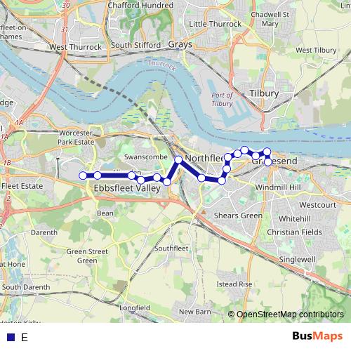 E bus Line Map