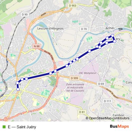 E bus Line Map