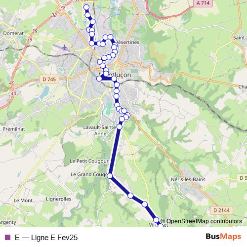 E bus Line Map