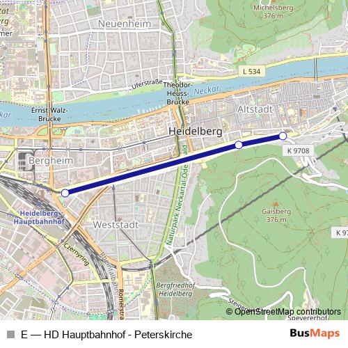 E bus Line Map