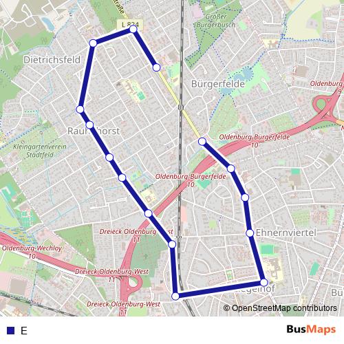 E bus Line Map
