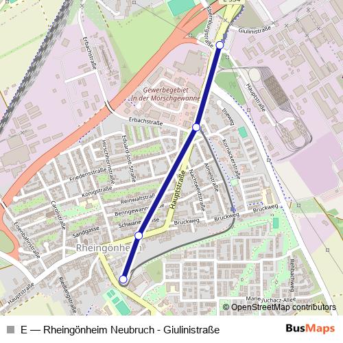 E bus Line Map