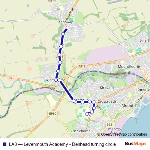 LA8 bus Line Map