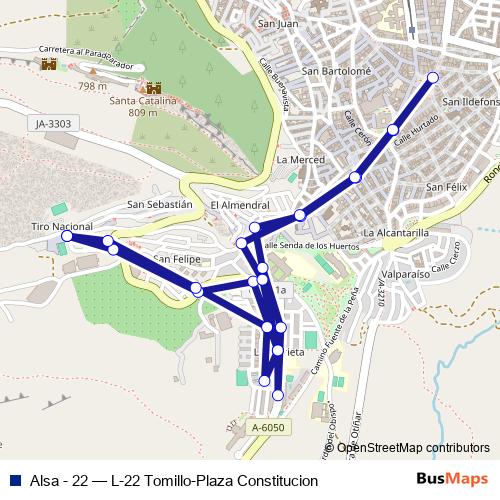 Alsa - 22 bus Line Map