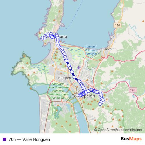 70h bus Line Map