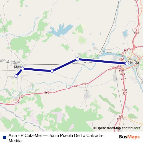 Alsa - P.Calz-Mer bus Line Map