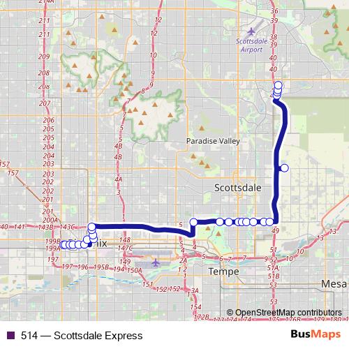 514 bus Line Map