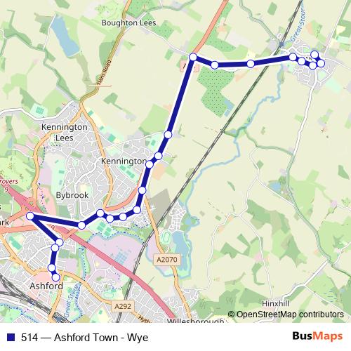 514 bus Line Map
