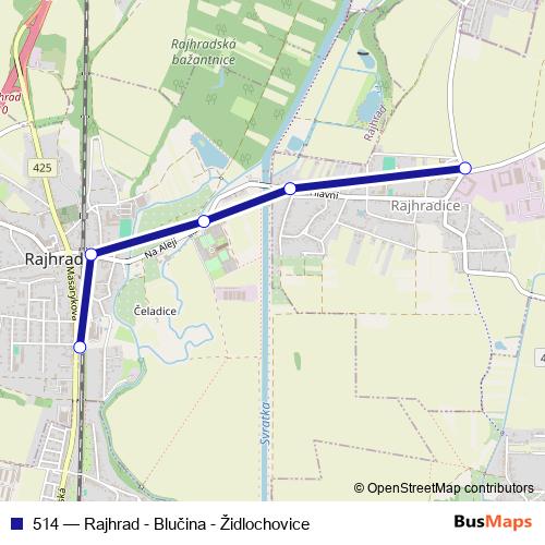 514 bus Line Map