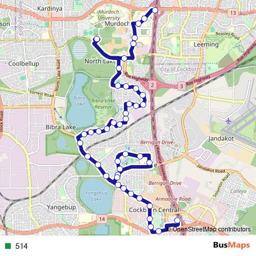 514 bus Line Map