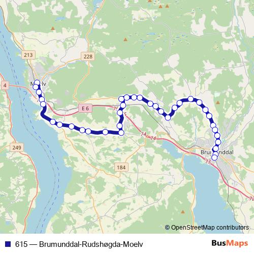 615 bus Line Map