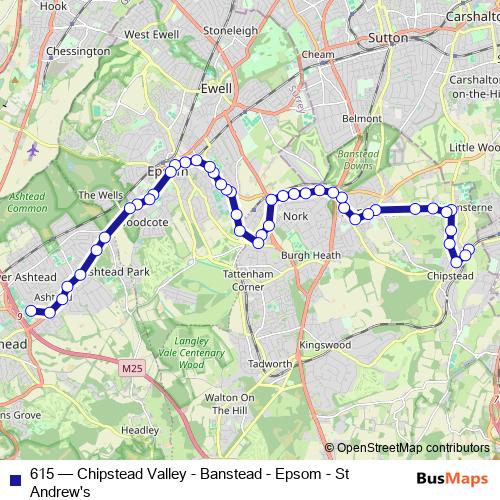 615 bus Line Map