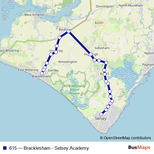 615 bus Line Map