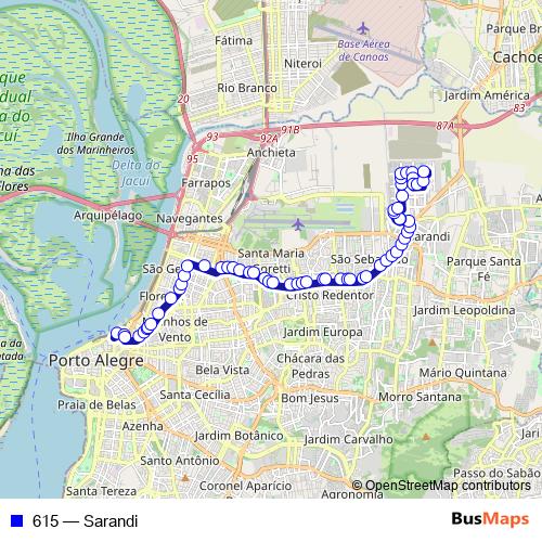 615 bus Line Map