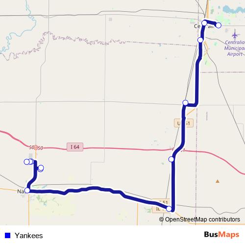 Yankees bus Line Map