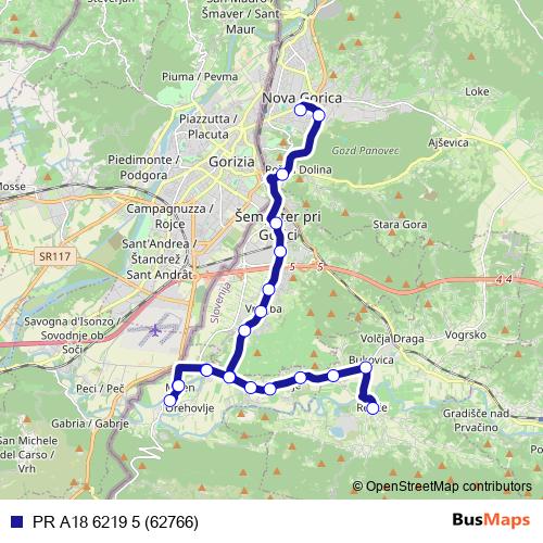 PR A18 6219 5 (62766) bus Line Map