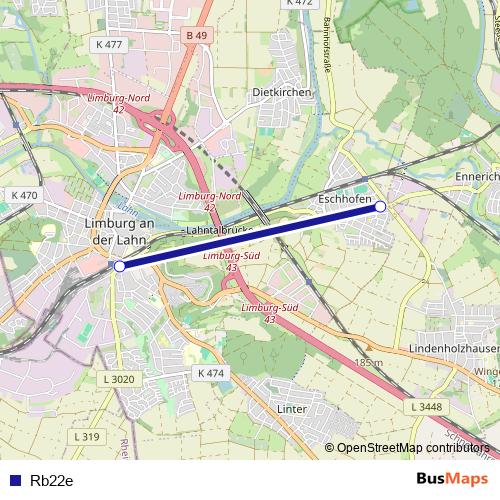 Rb22e bus Line Map